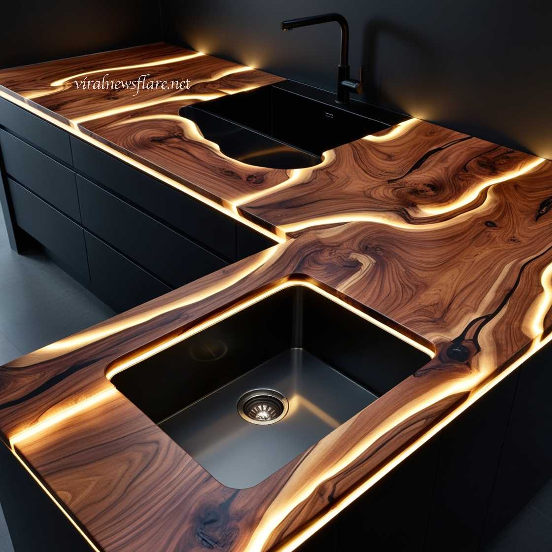 Illuminating Wood Countertops