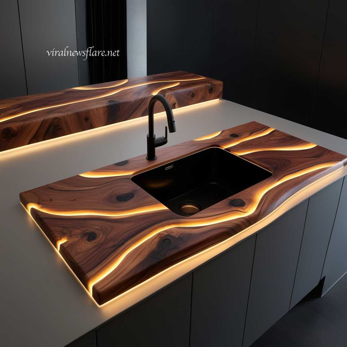 Illuminating Wood Countertops