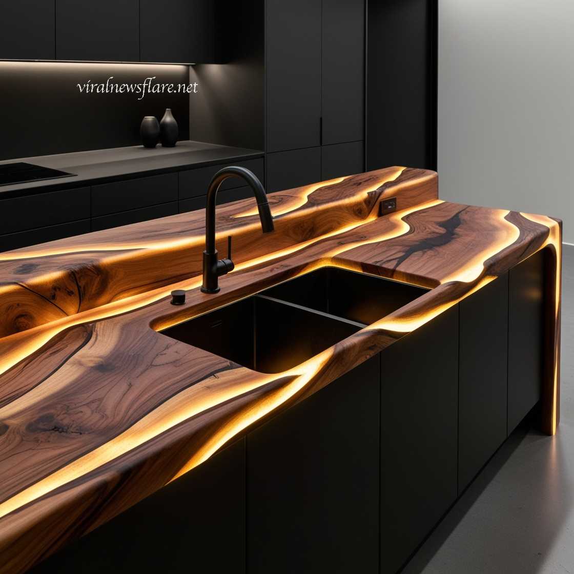 Illuminating Wood Countertops