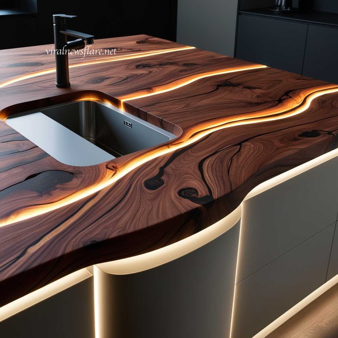 Illuminating Wood Countertops