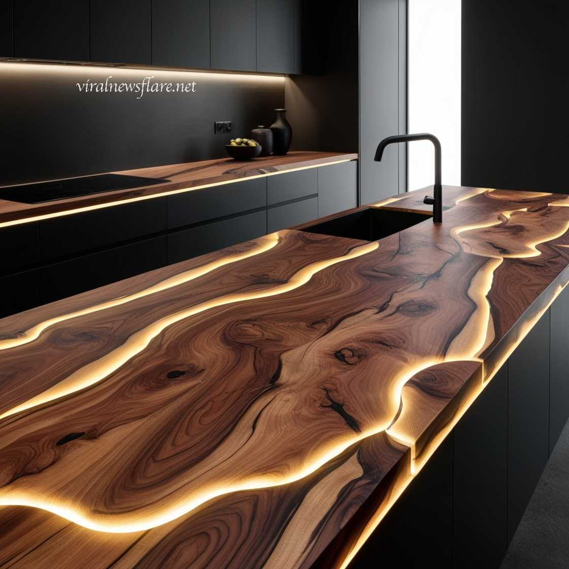 Illuminating Wood Countertops