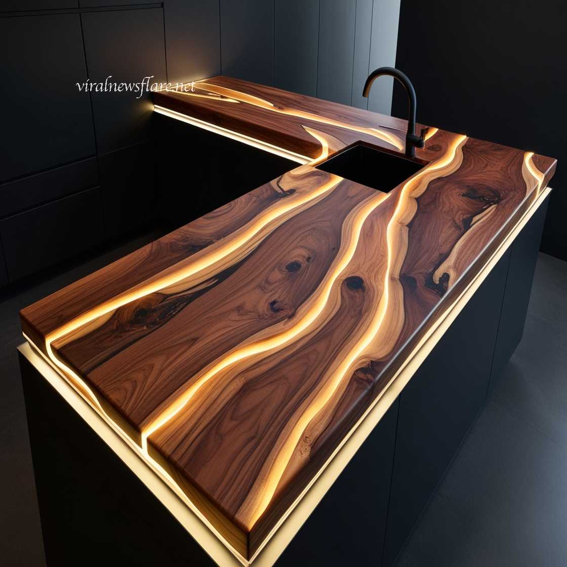 Illuminating Wood Countertops