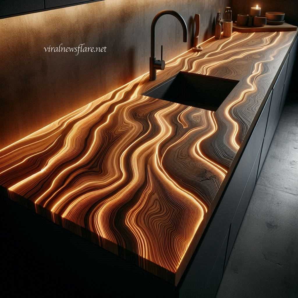 Illuminating Wood Countertops