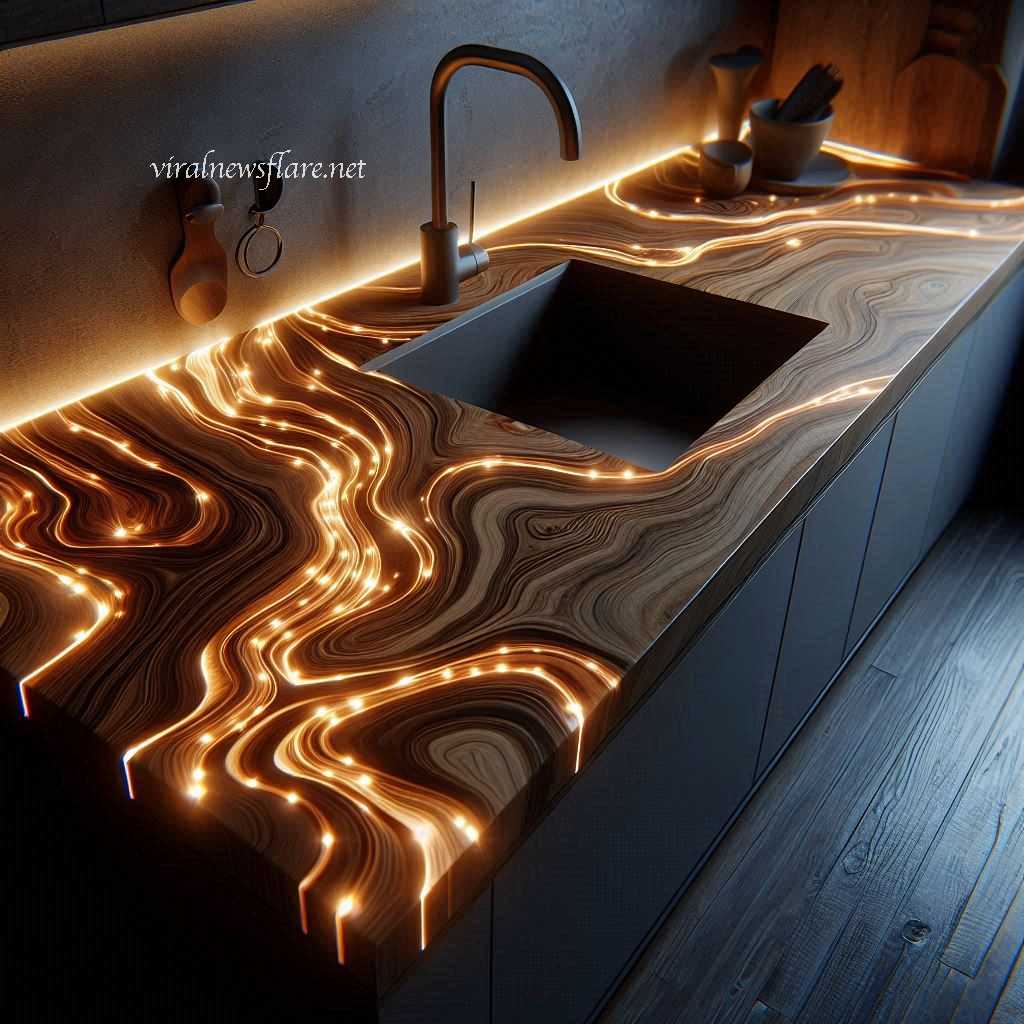 Illuminating Wood Countertops