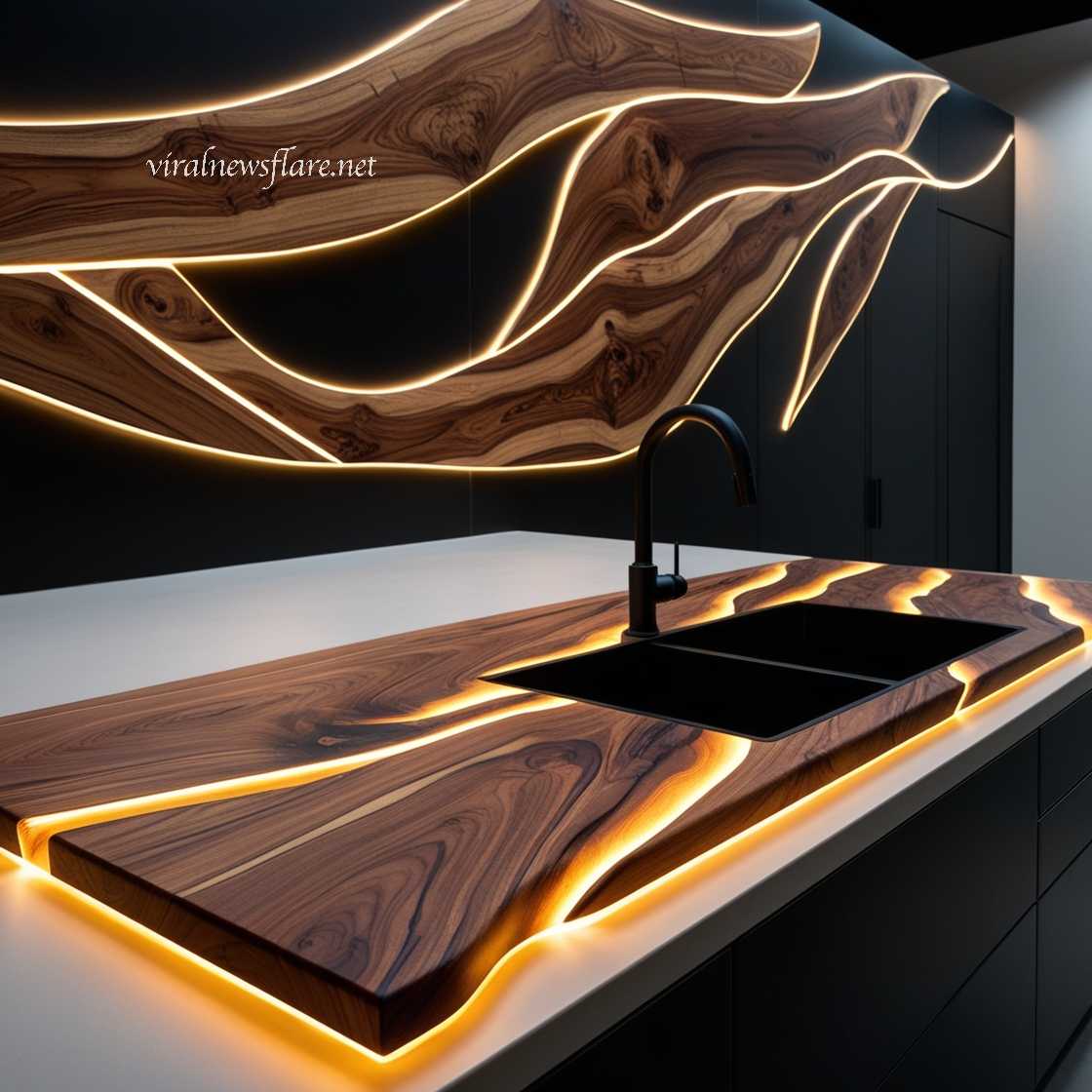 Illuminating Wood Countertops