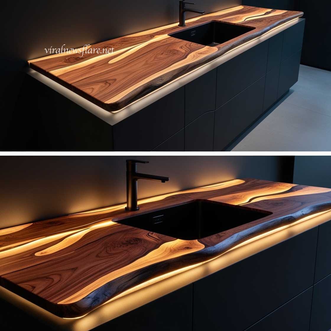 Illuminating Wood Countertops