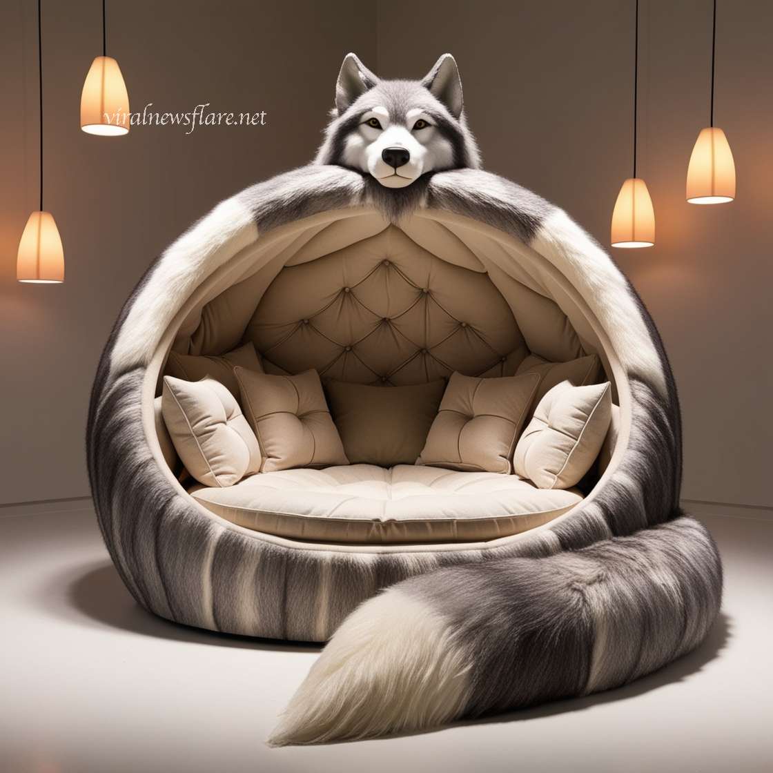 Giant Wolf Lounging Pods