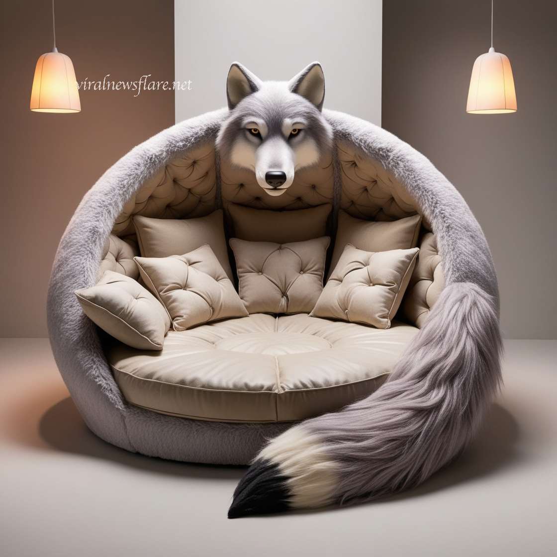 Giant Wolf Lounging Pods