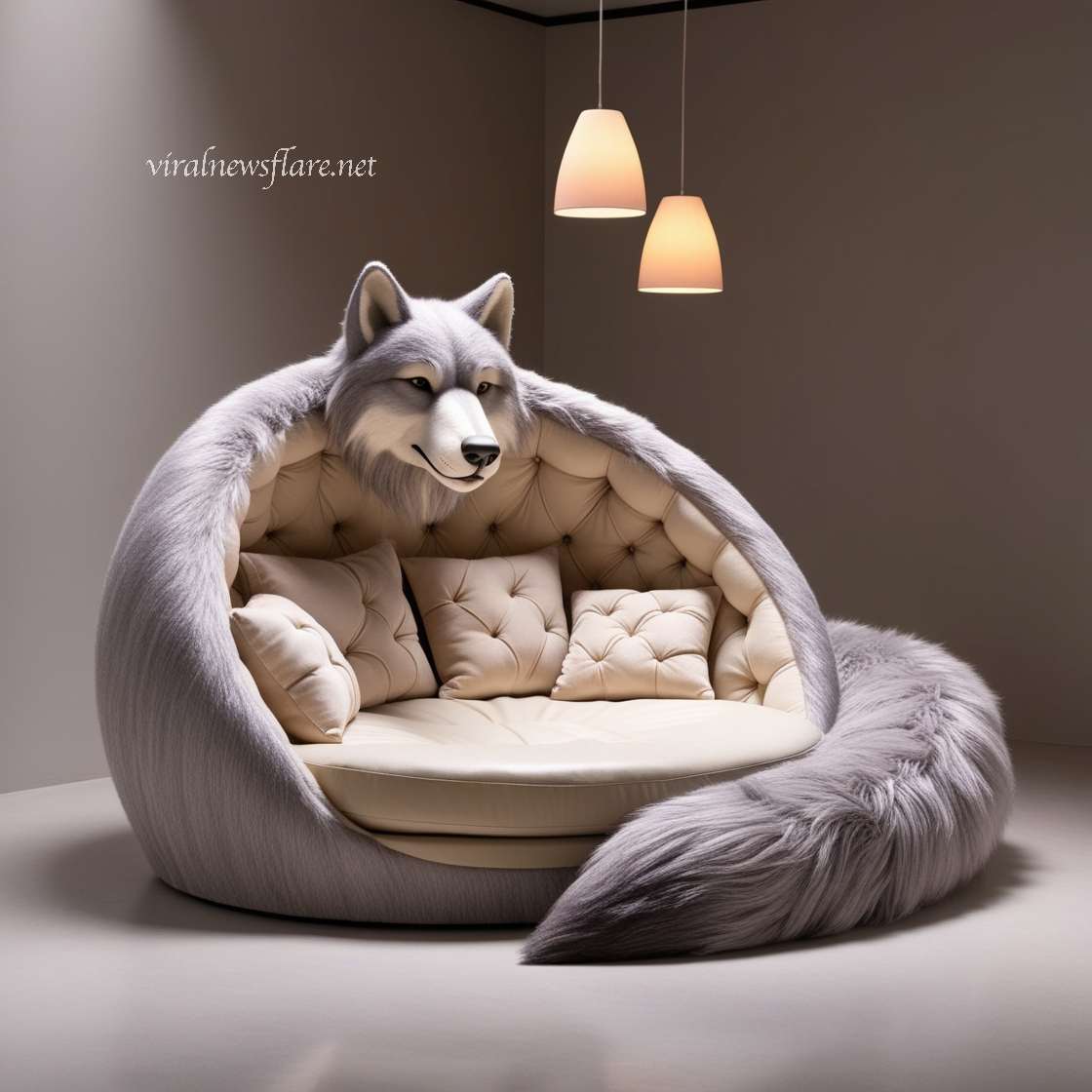 Giant Wolf Lounging Pods