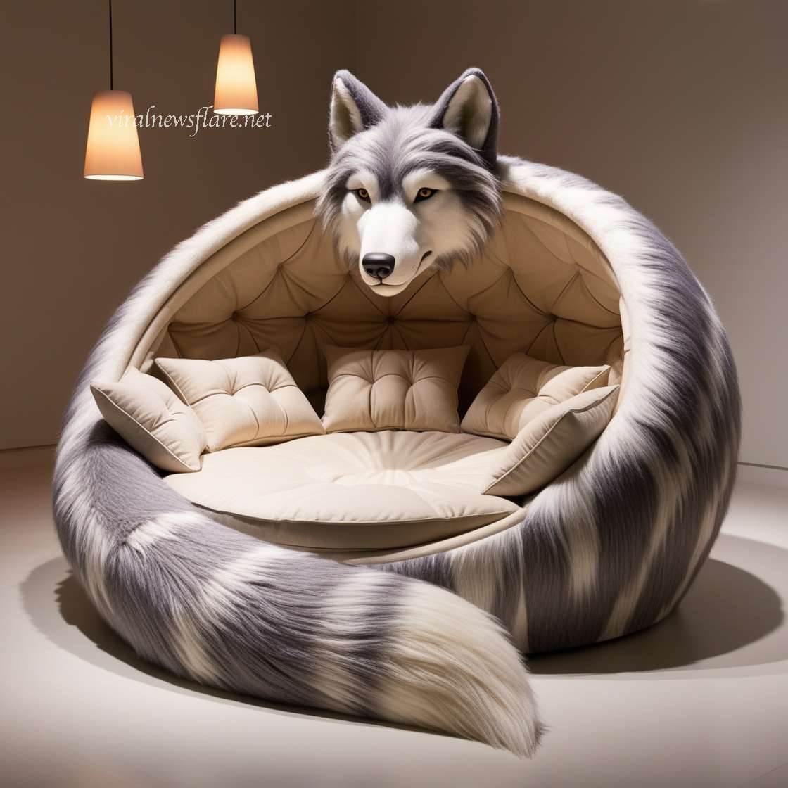 Giant Wolf Lounging Pods