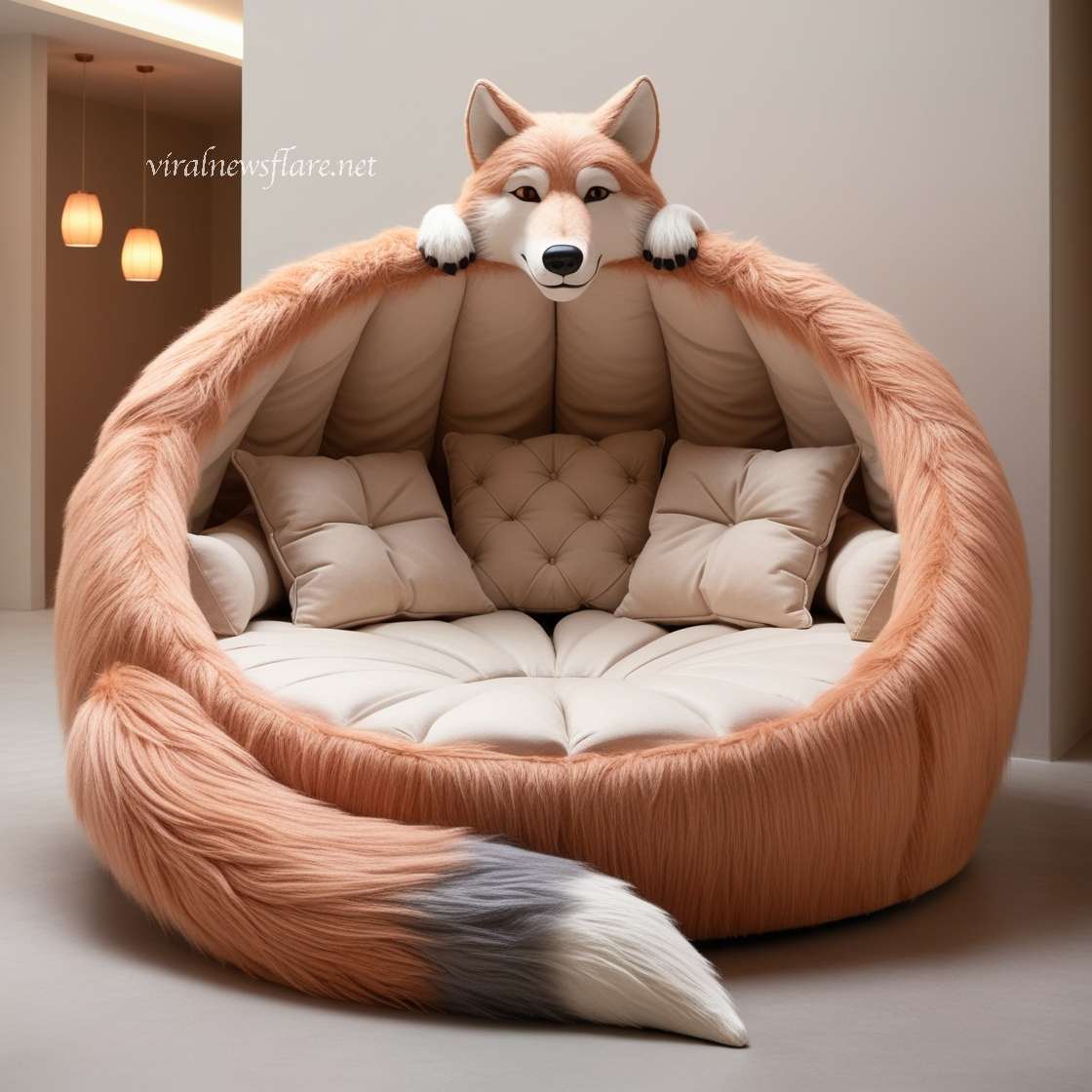 Giant Wolf Lounging Pods