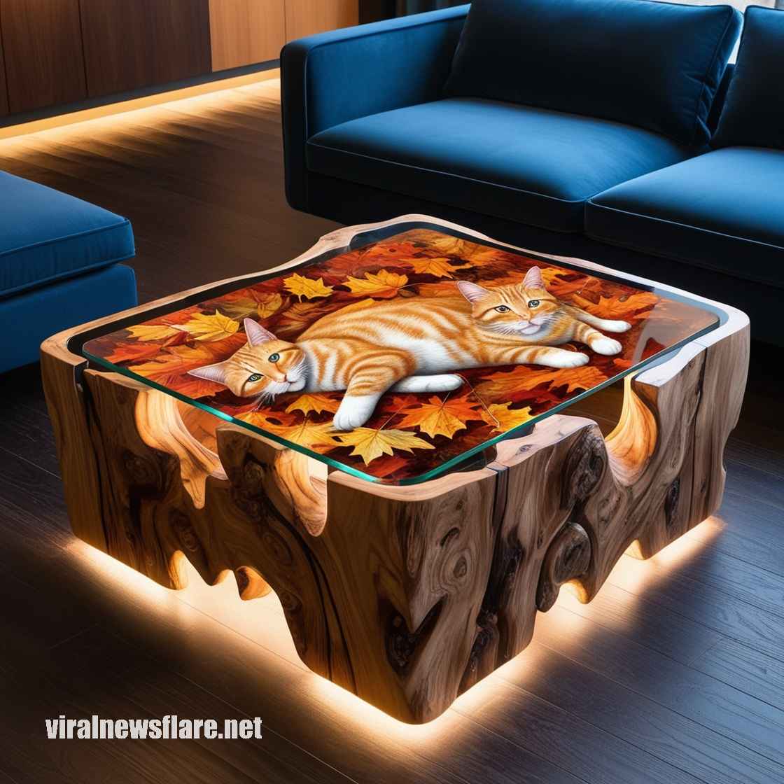 Cat Epoxy Resin Table