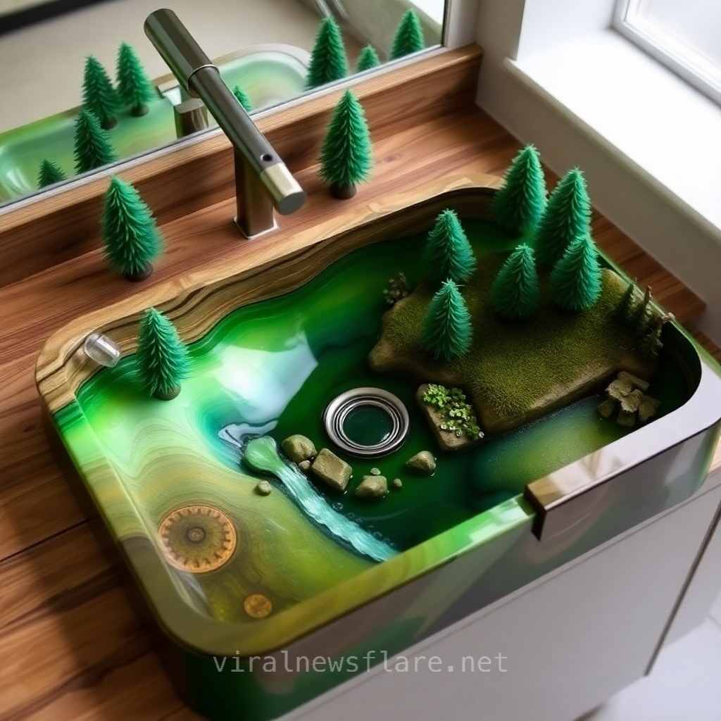 Epoxy Nature Scene Sinks