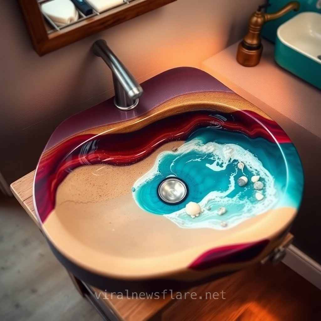 Epoxy Nature Scene Sinks