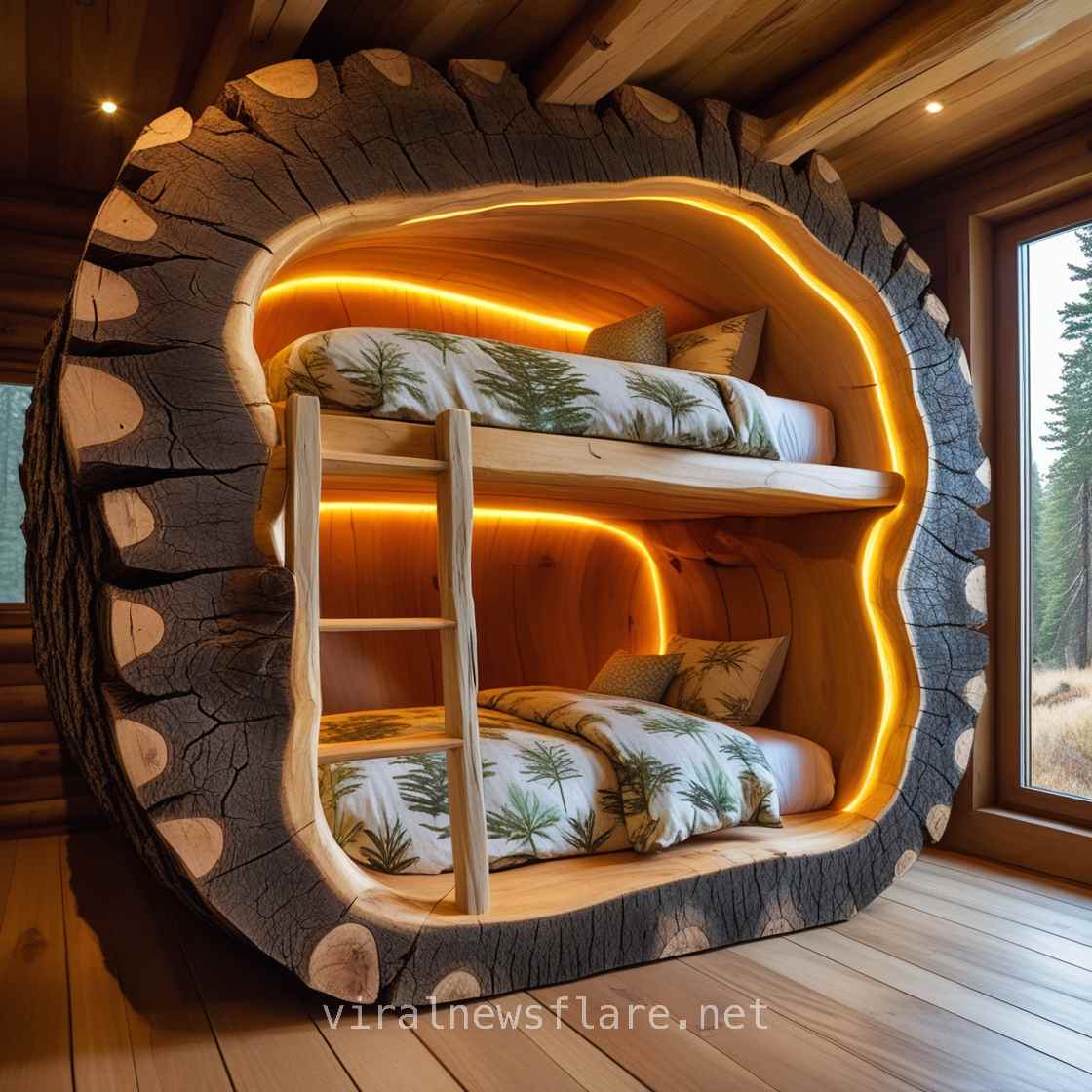 Hollow Log Bunk Beds