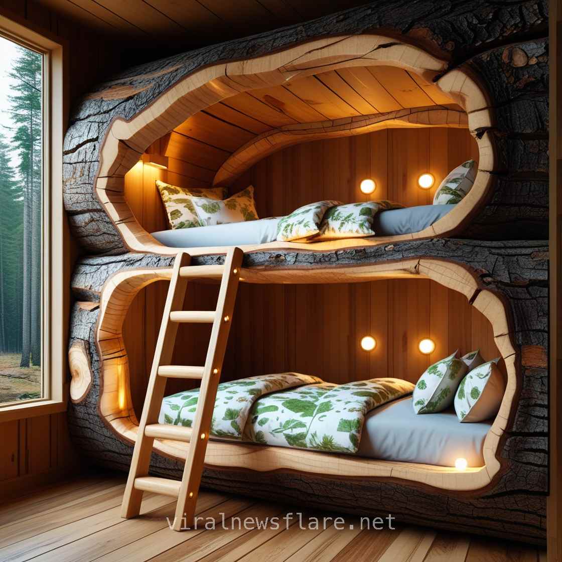 Hollow Log Bunk Beds