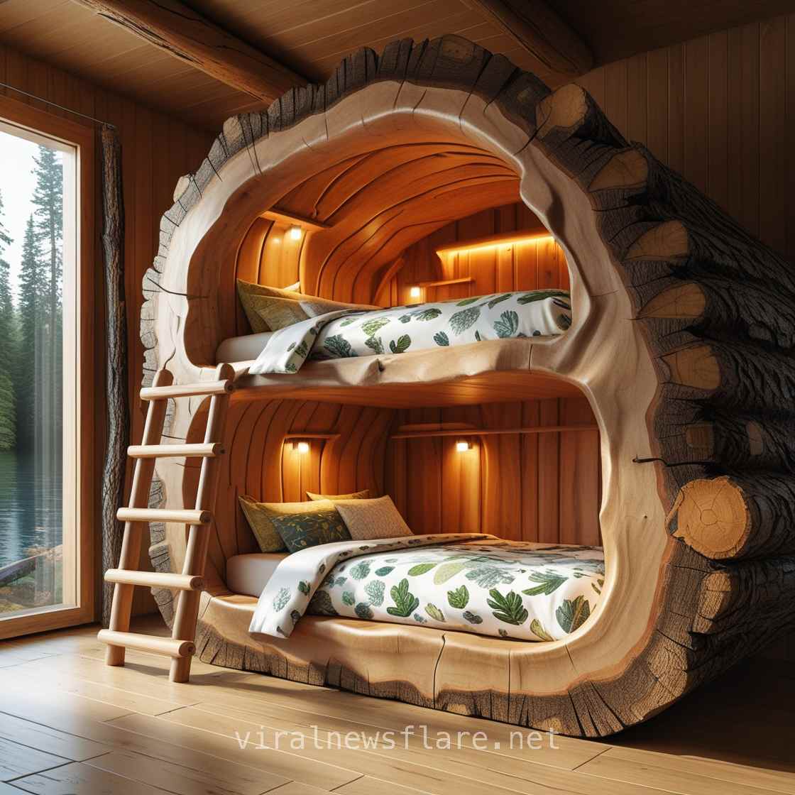 Hollow Log Bunk Beds