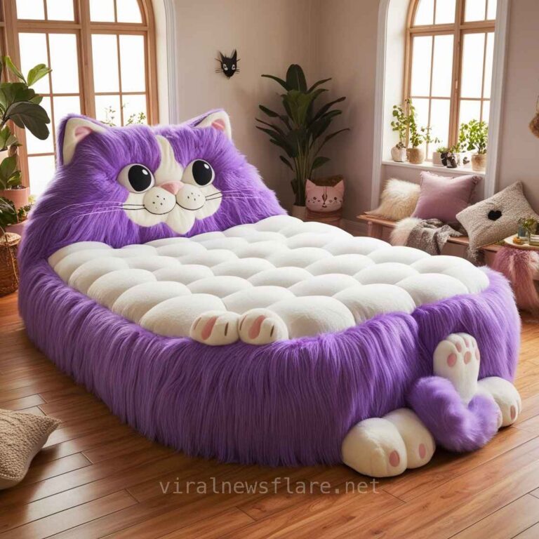 giant cat shaped bed