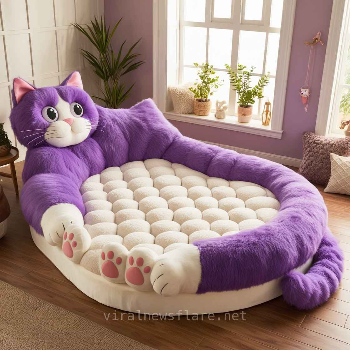 giant cat shaped bed