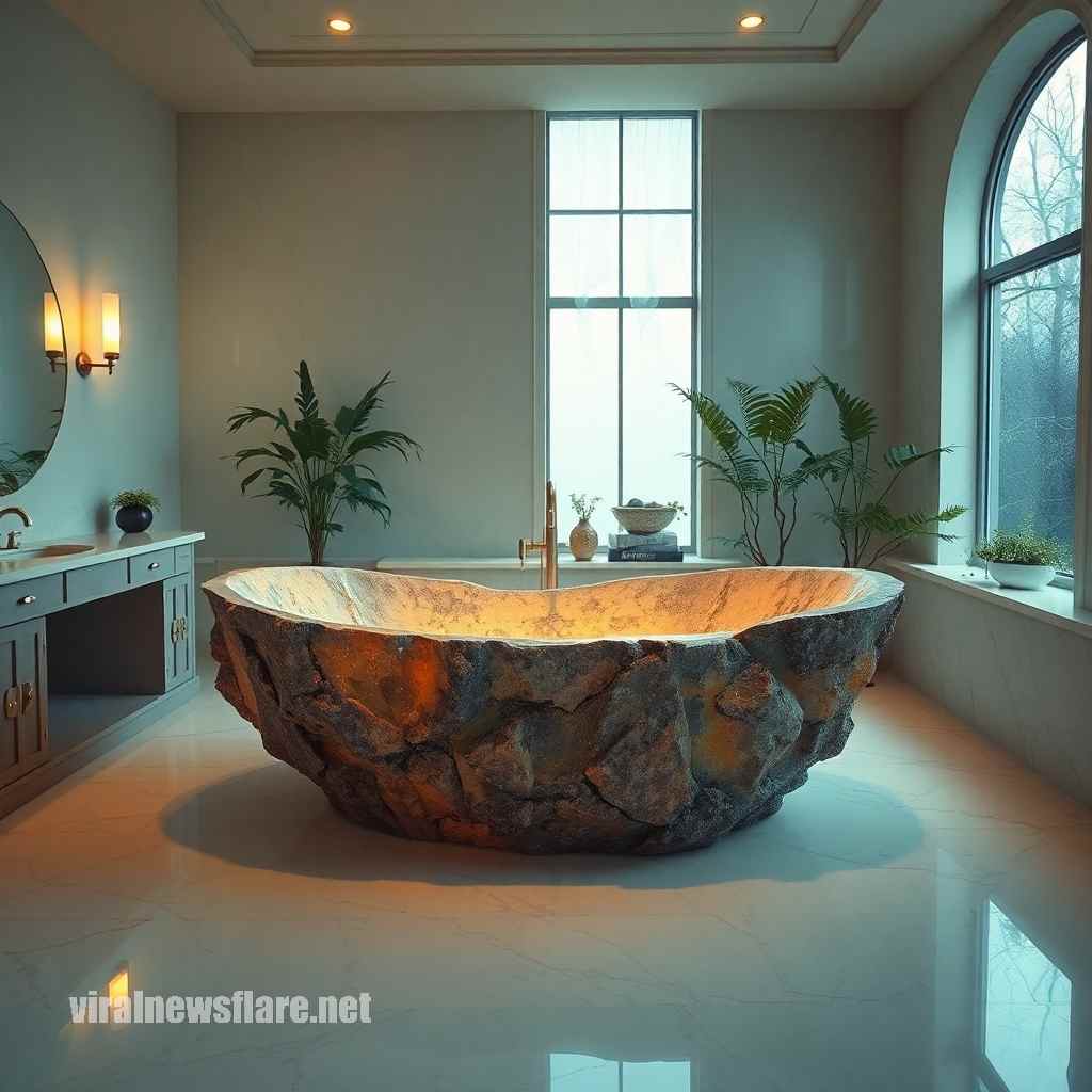 Luxury Mineral Crystal Bathtub