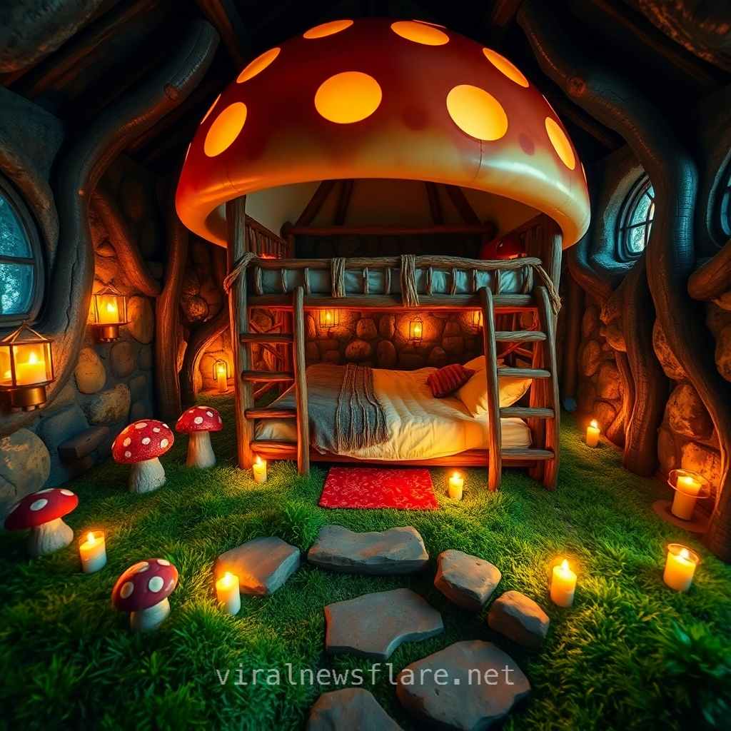 Mushroom Shaped Bunk Bed