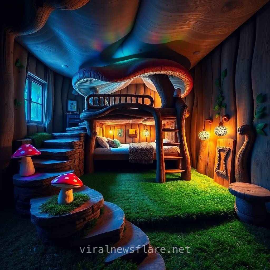 Mushroom Shaped Bunk Bed