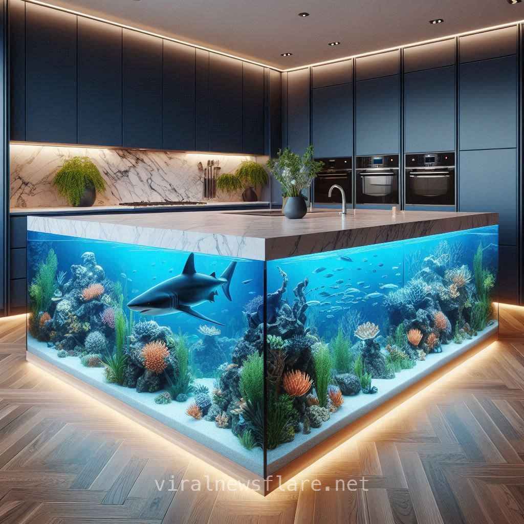 Shark Aquarium Kitchen Island