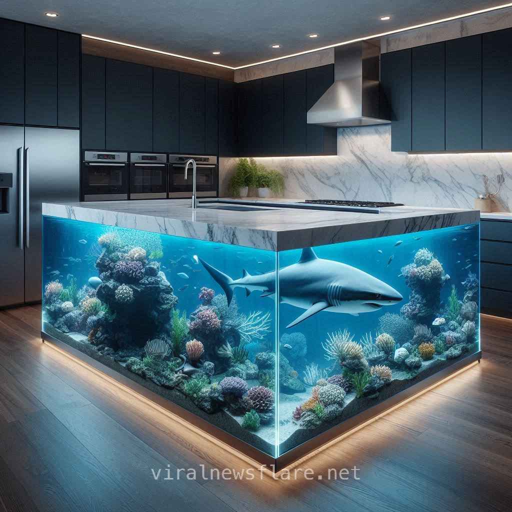 Shark Aquarium Kitchen Island