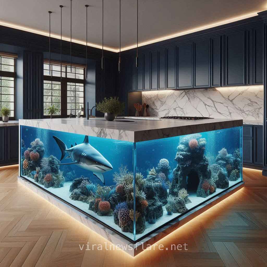 Shark Aquarium Kitchen Island