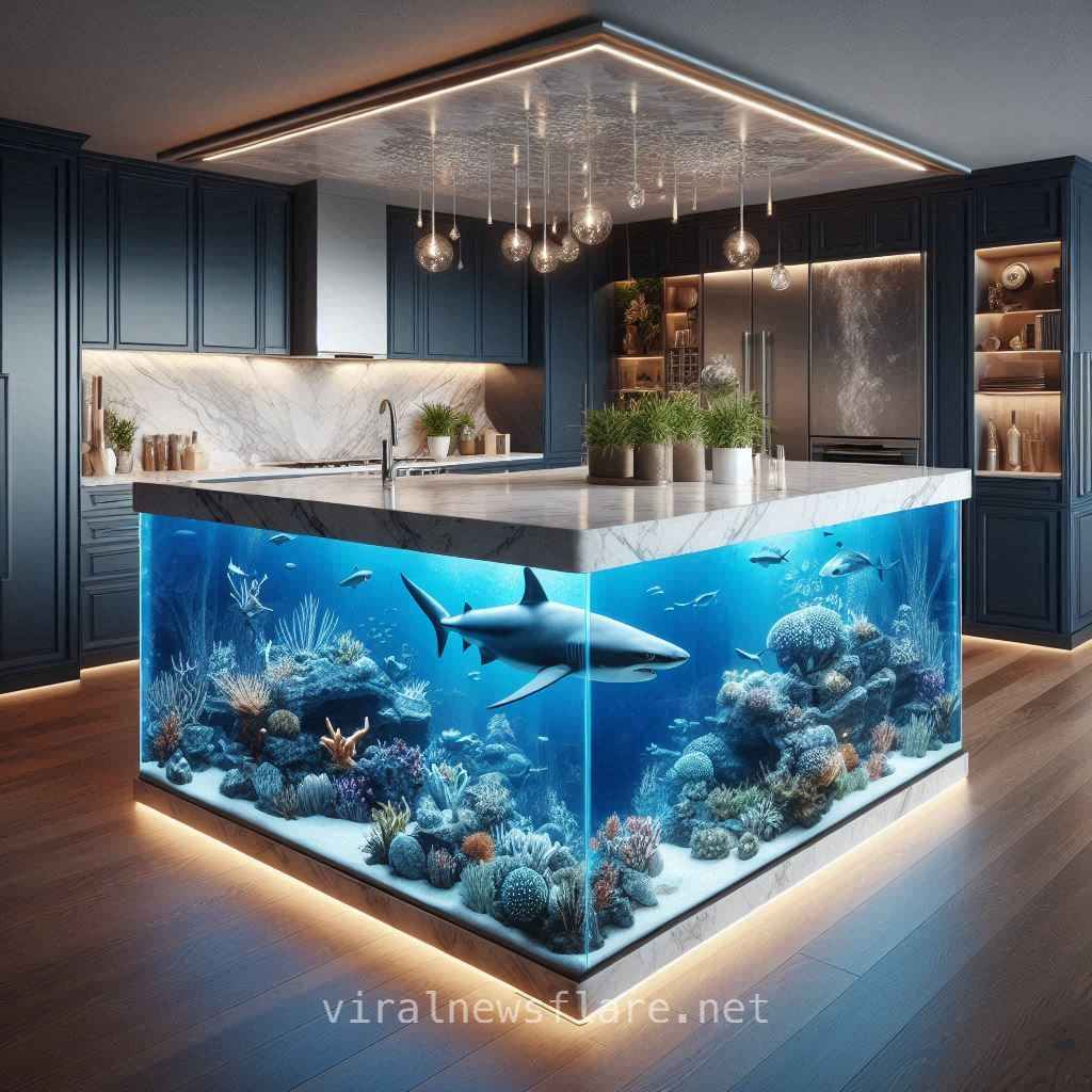 Shark Aquarium Kitchen Island