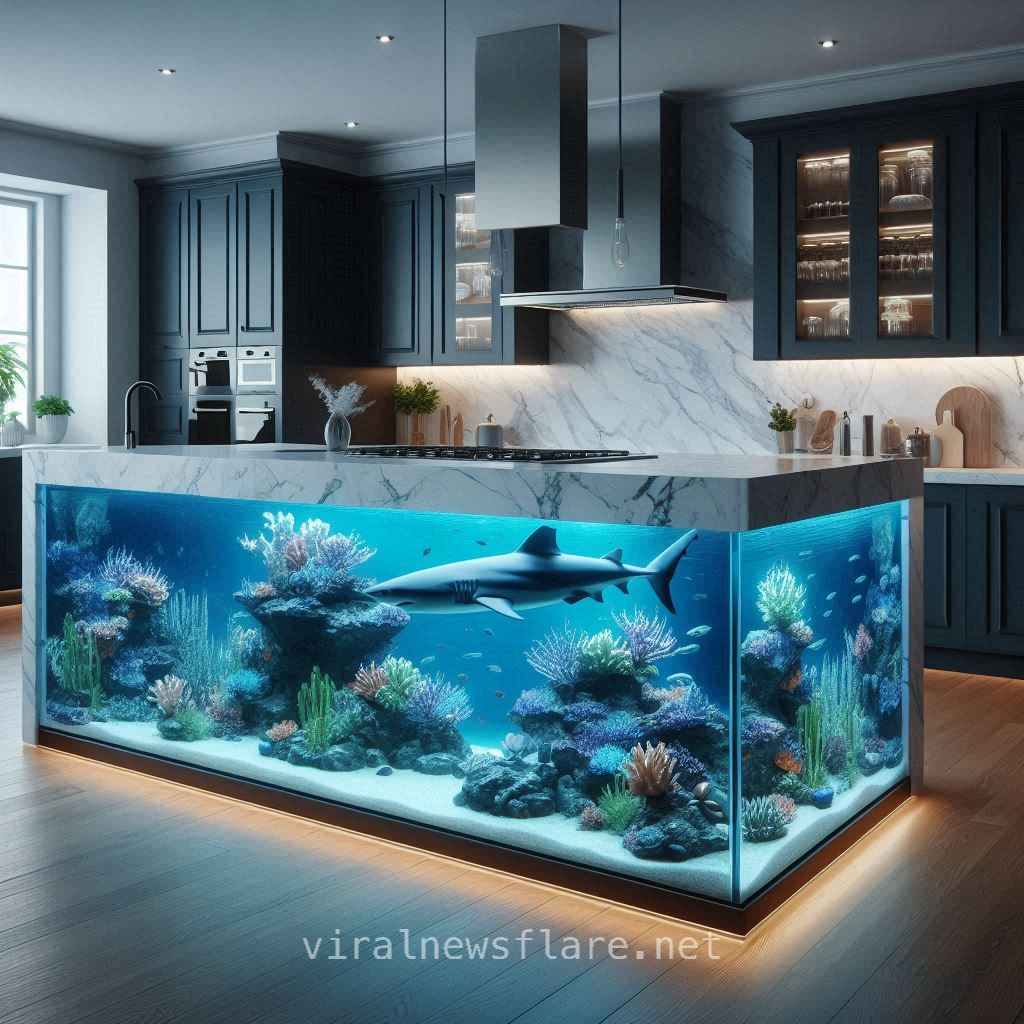 Shark Aquarium Kitchen Island