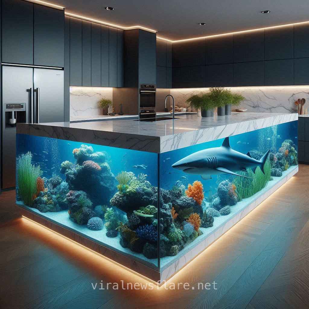 Shark Aquarium Kitchen Island