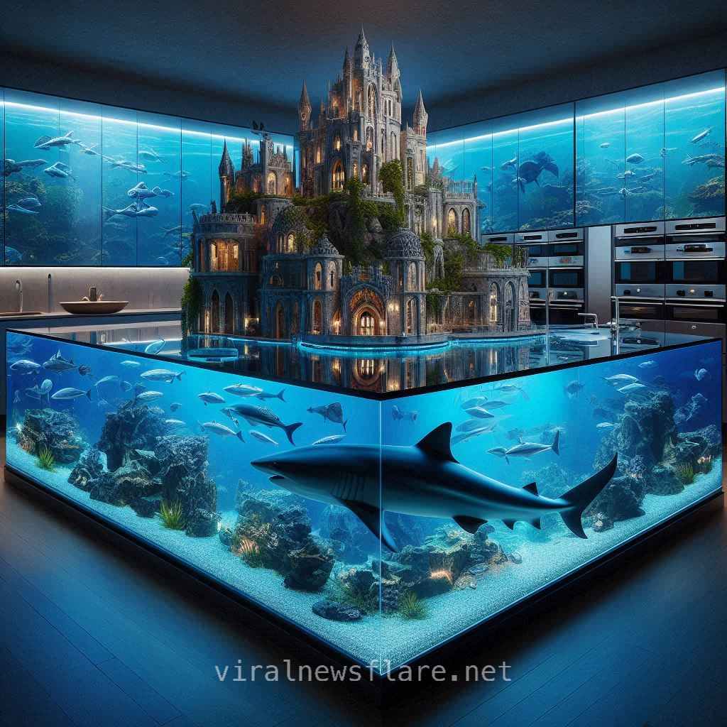 Shark Aquarium Kitchen Island