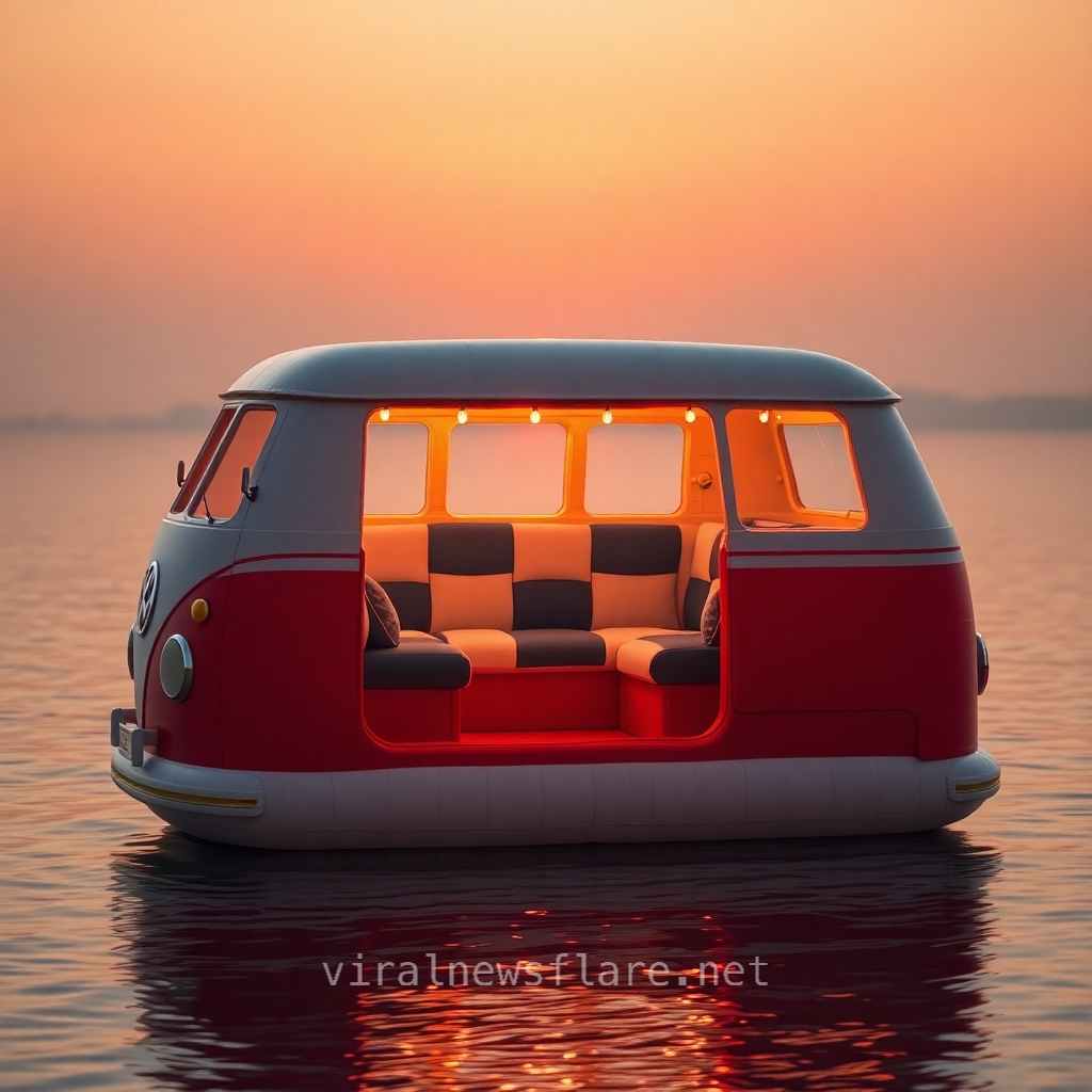 Volkswagen Bus Lake Party Floats