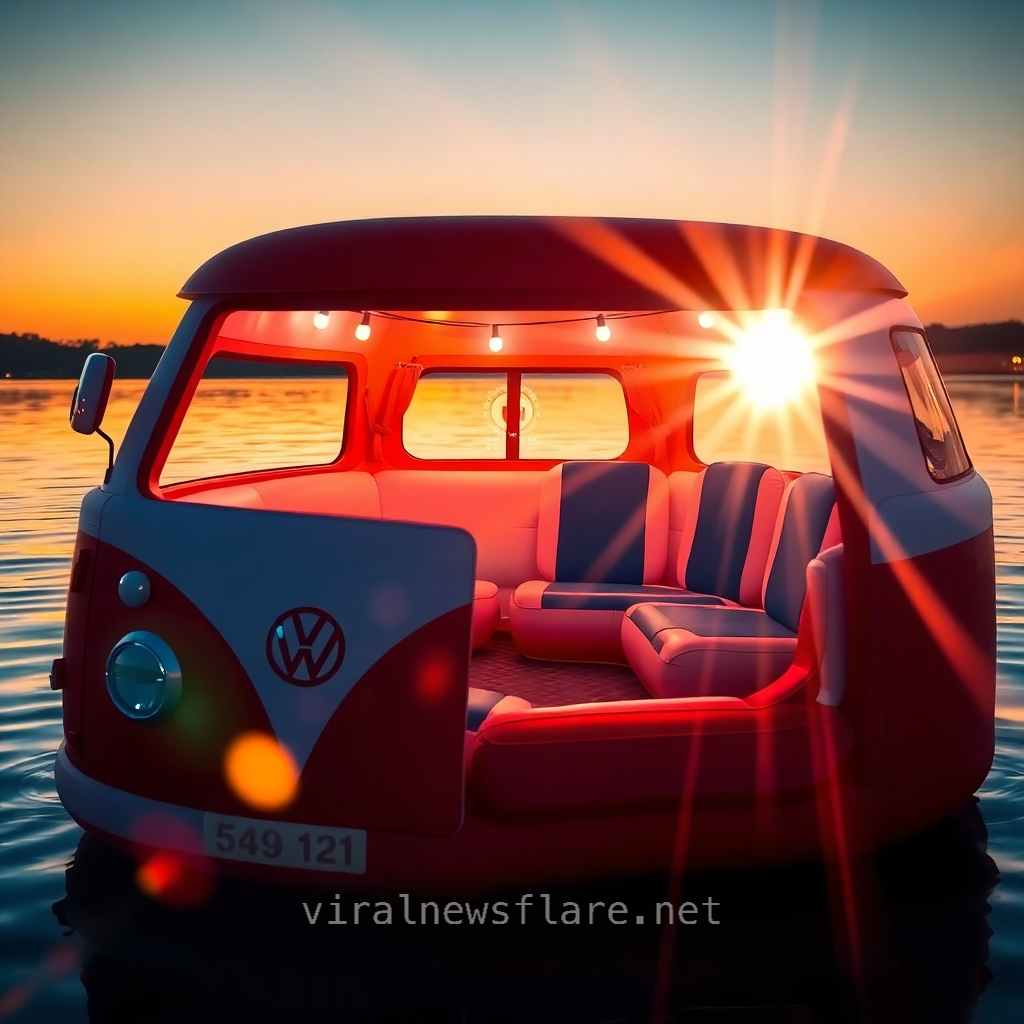 Volkswagen Bus Lake Party Floats