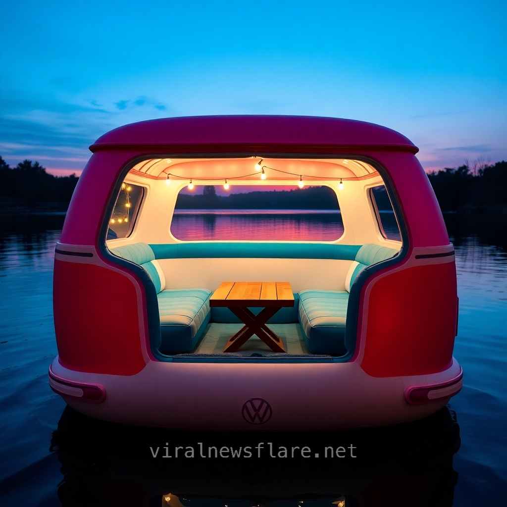 Volkswagen Bus Lake Party Floats