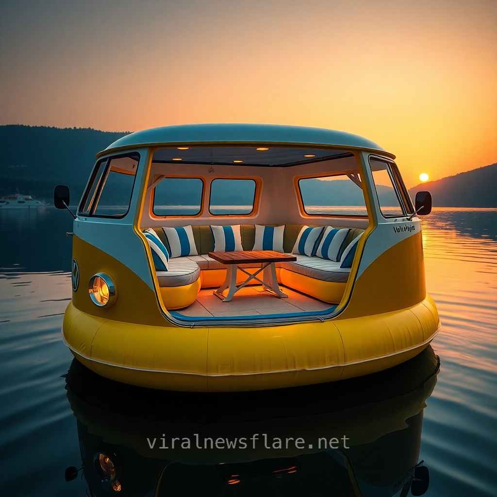 Volkswagen Bus Lake Party Floats