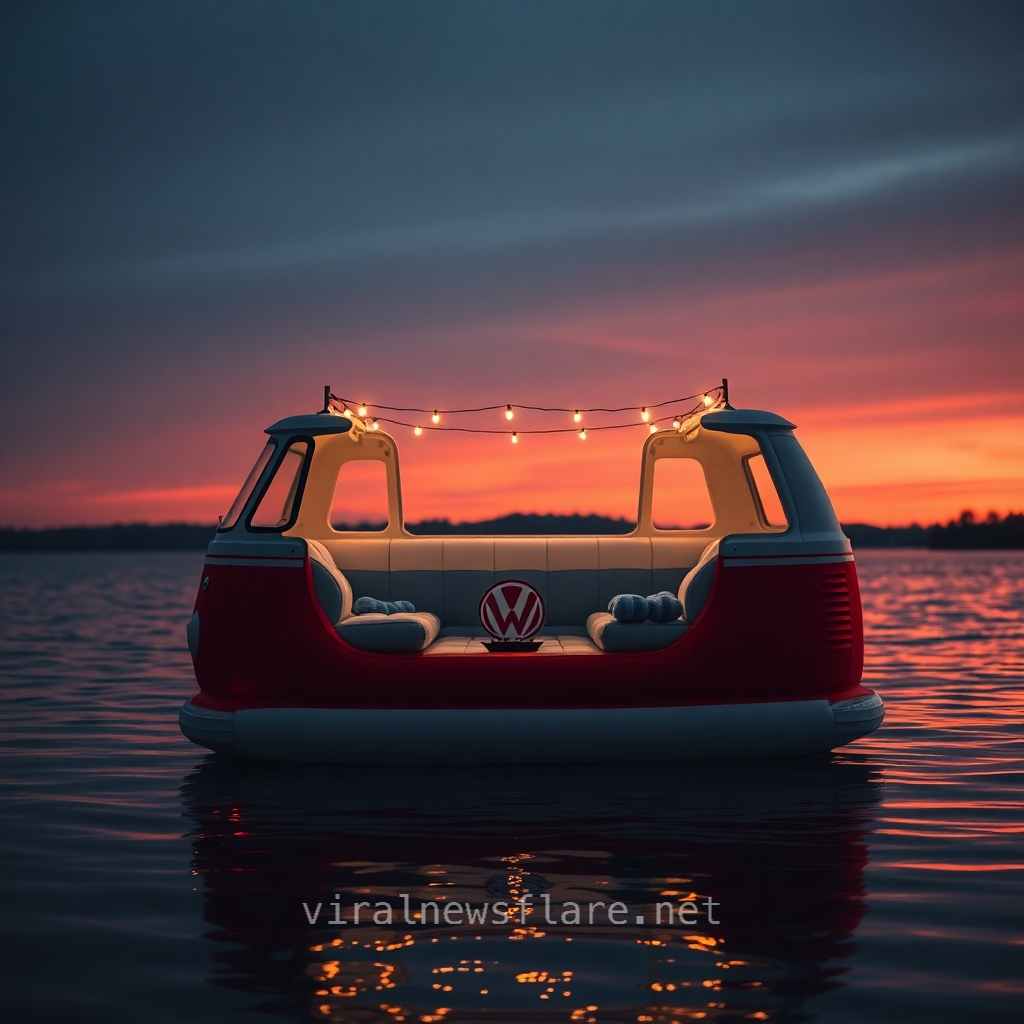 Volkswagen Bus Lake Party Floats