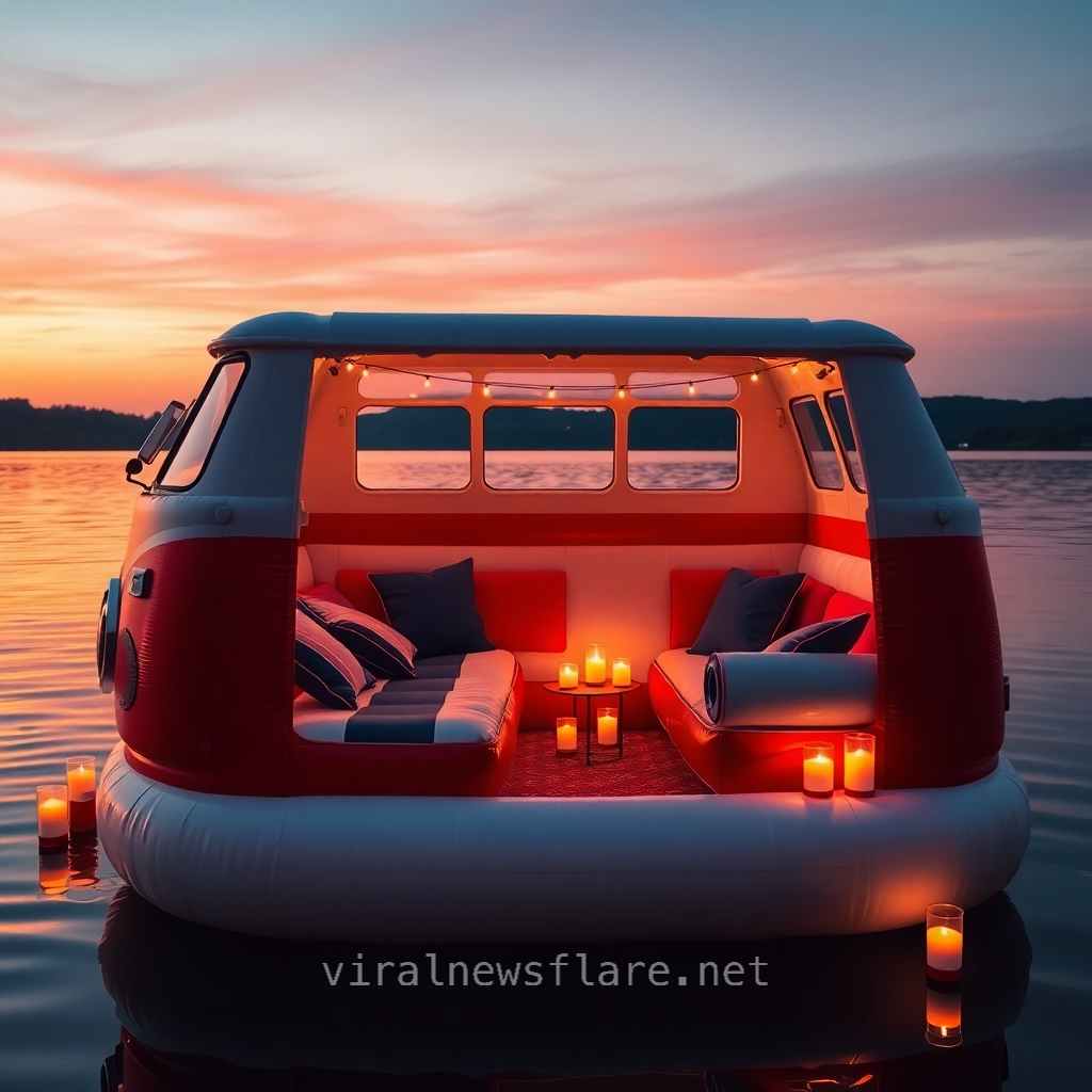 Volkswagen Bus Lake Party Floats