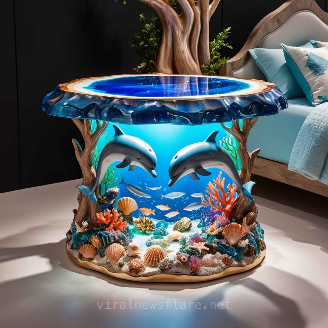 Dolphin Themed Side Table