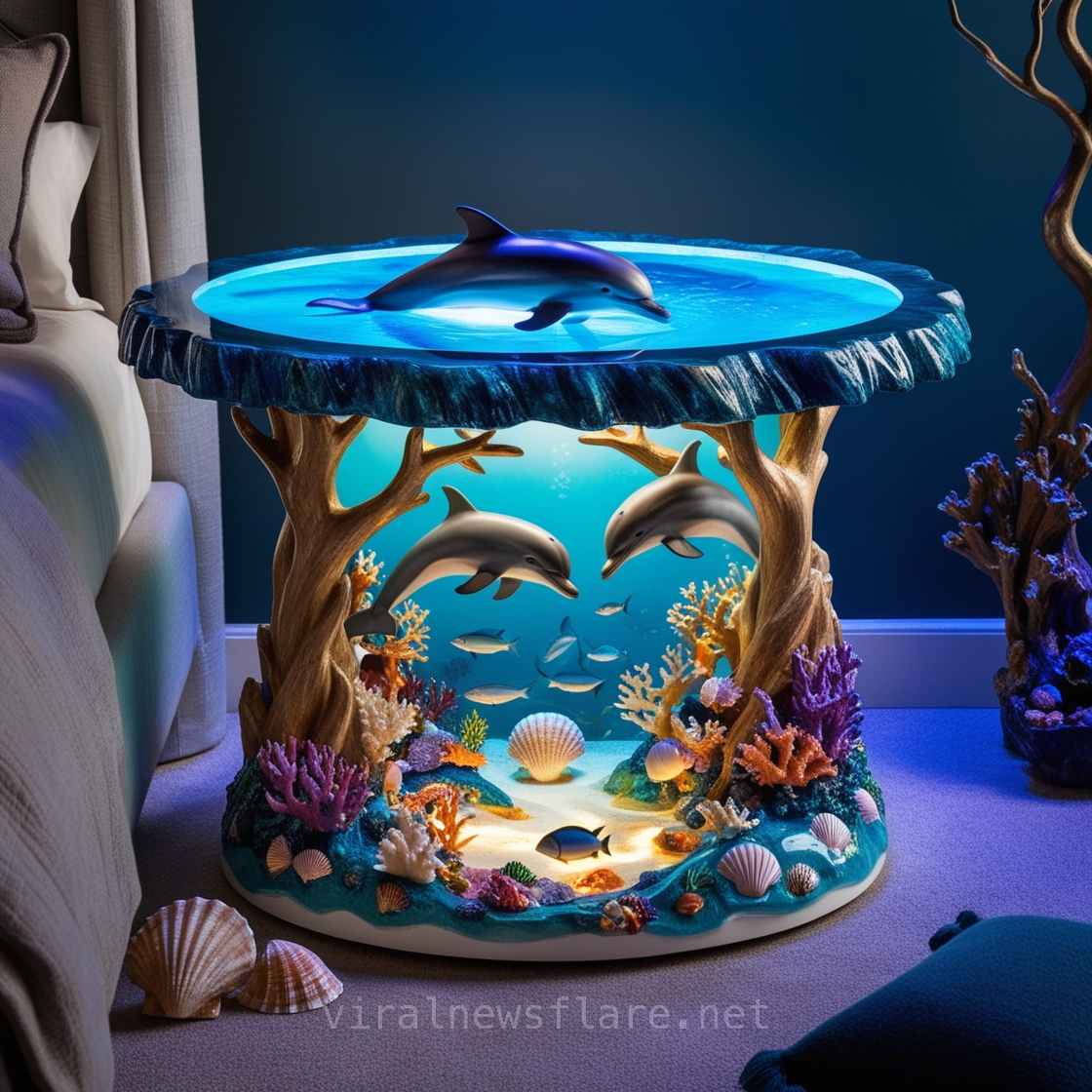 Dolphin Themed Side Table