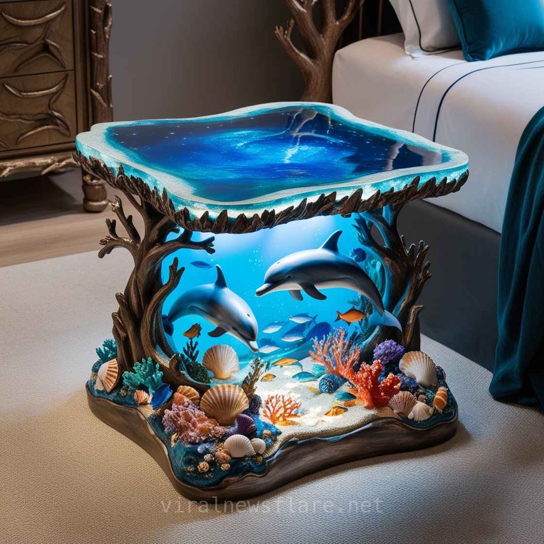 Dolphin Themed Side Table