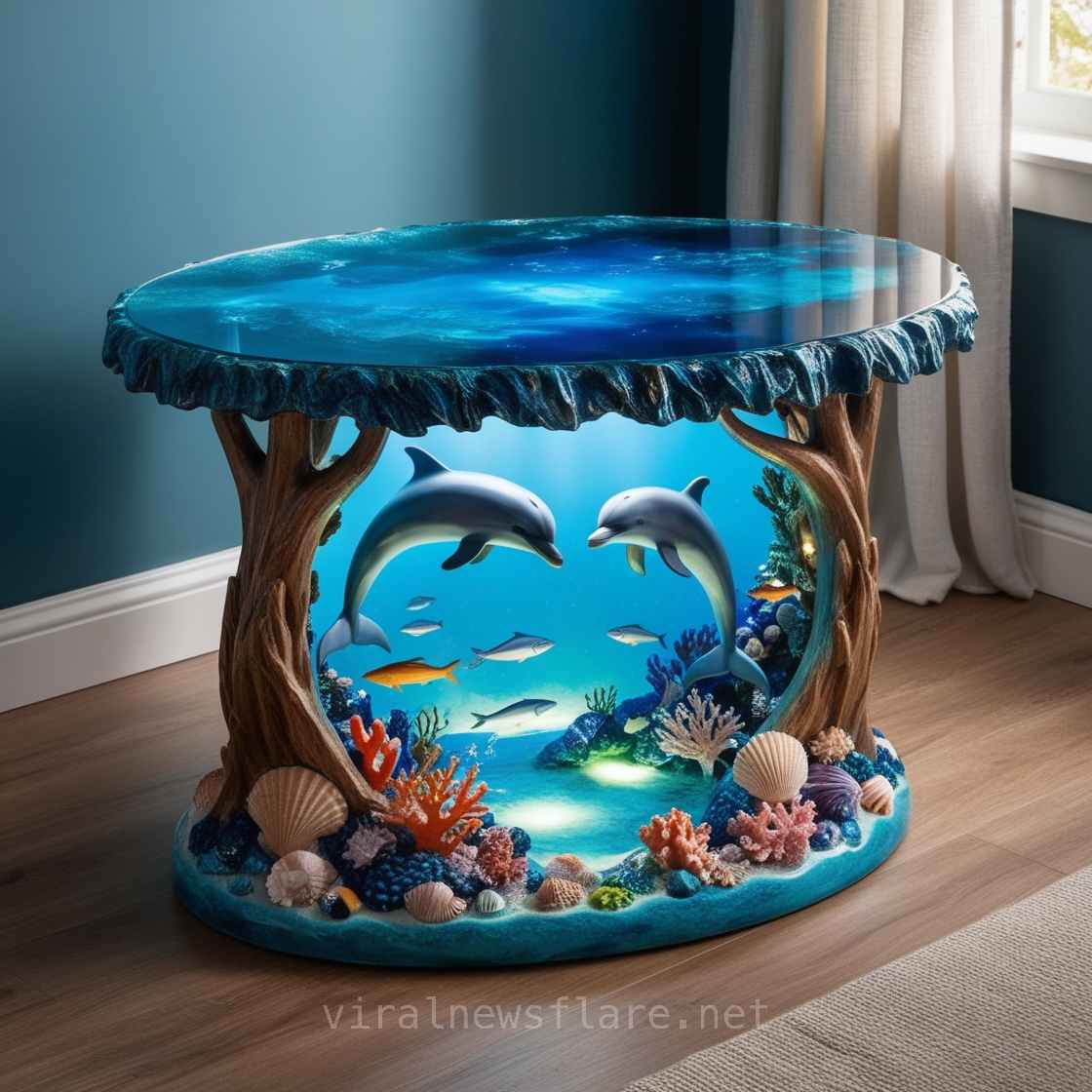 Dolphin Themed Side Table