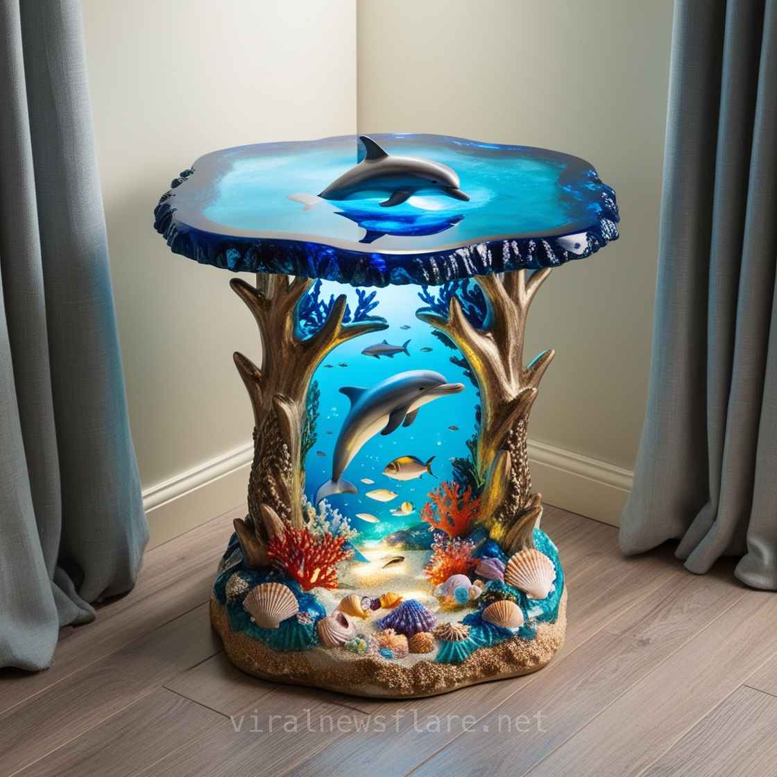 Dolphin Themed Side Table