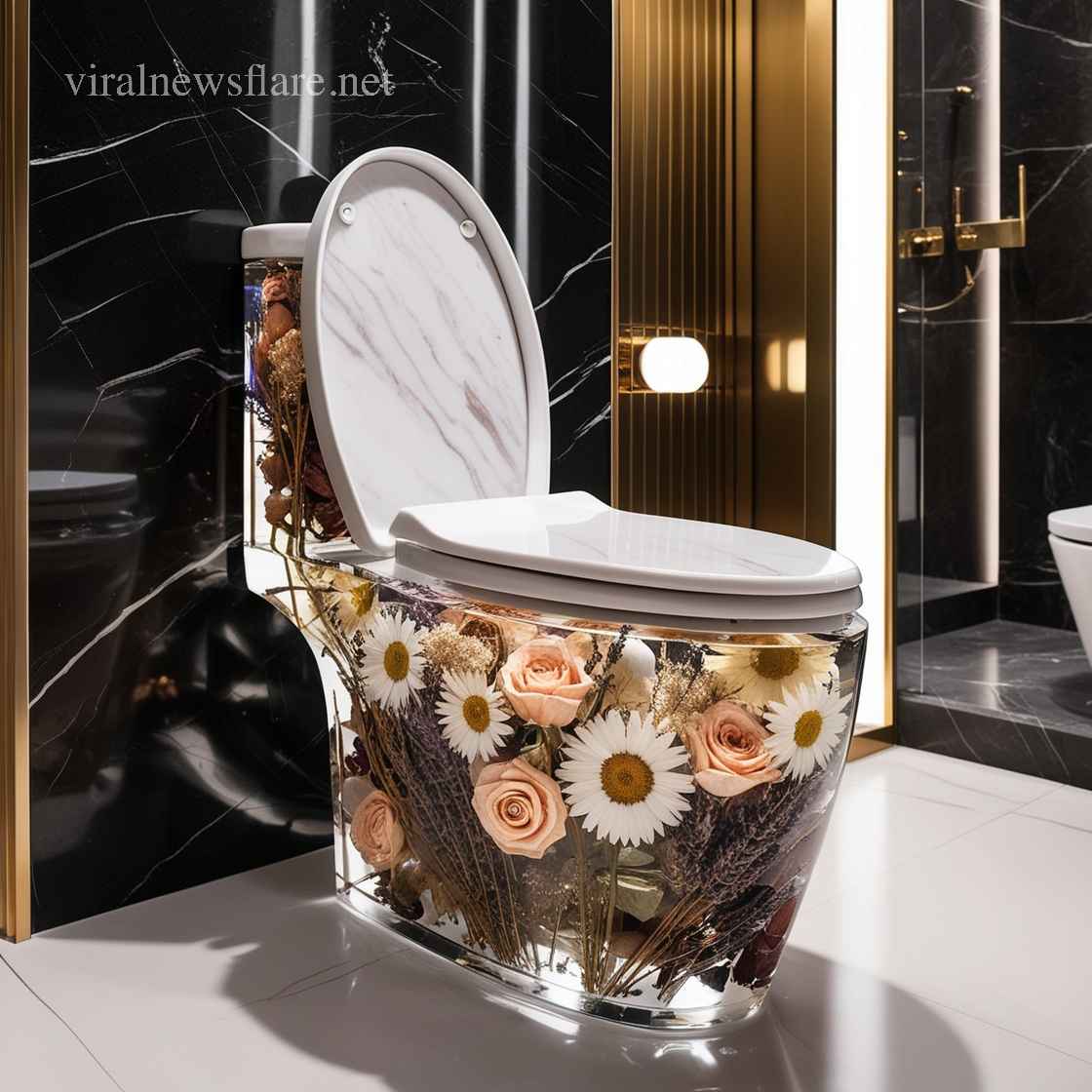 Epoxy Flower Toilet