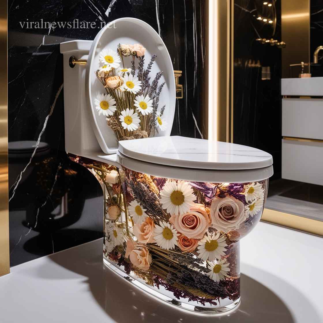 Epoxy Flower Toilet