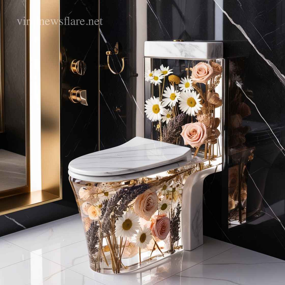 Epoxy Flower Toilet