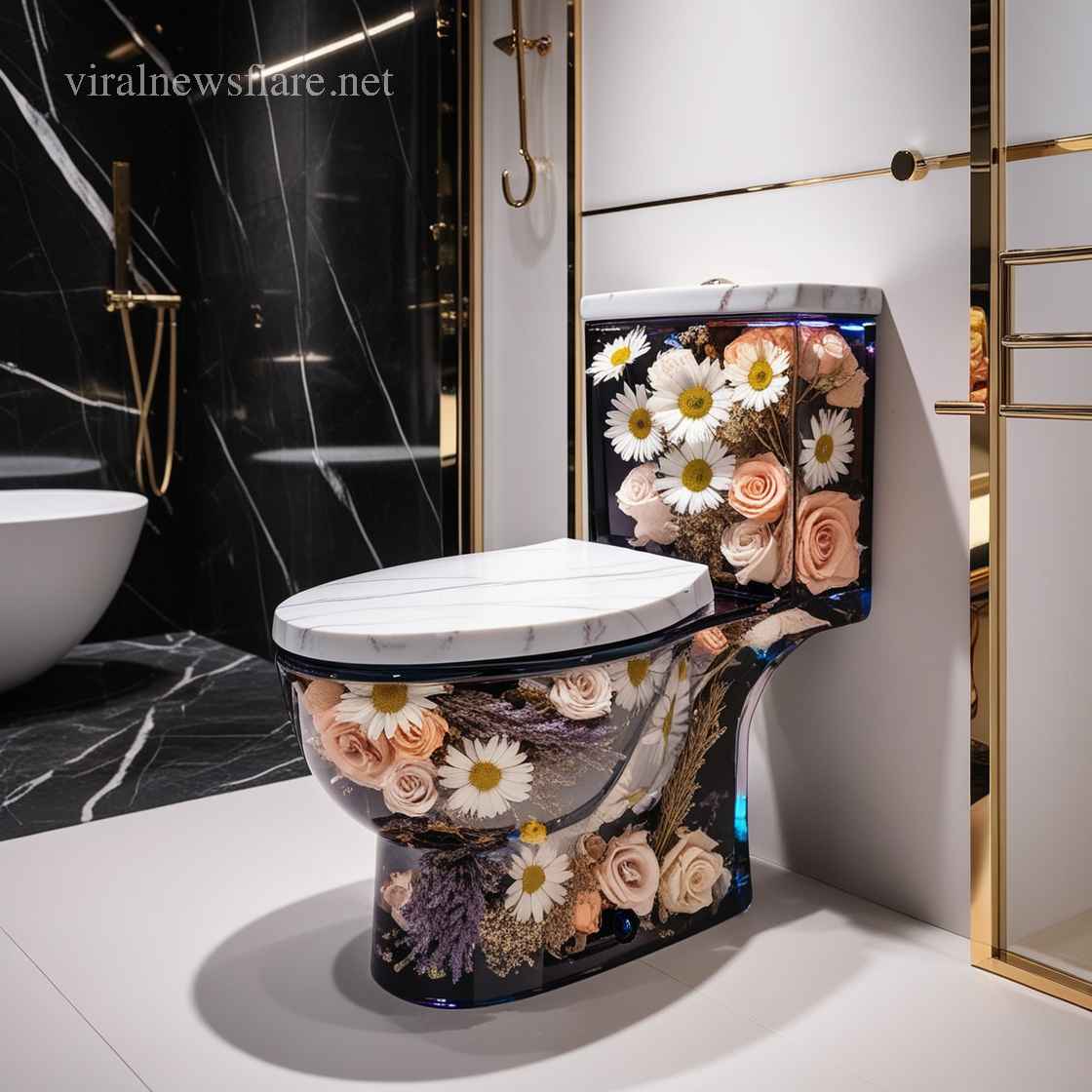 Epoxy Flower Toilet