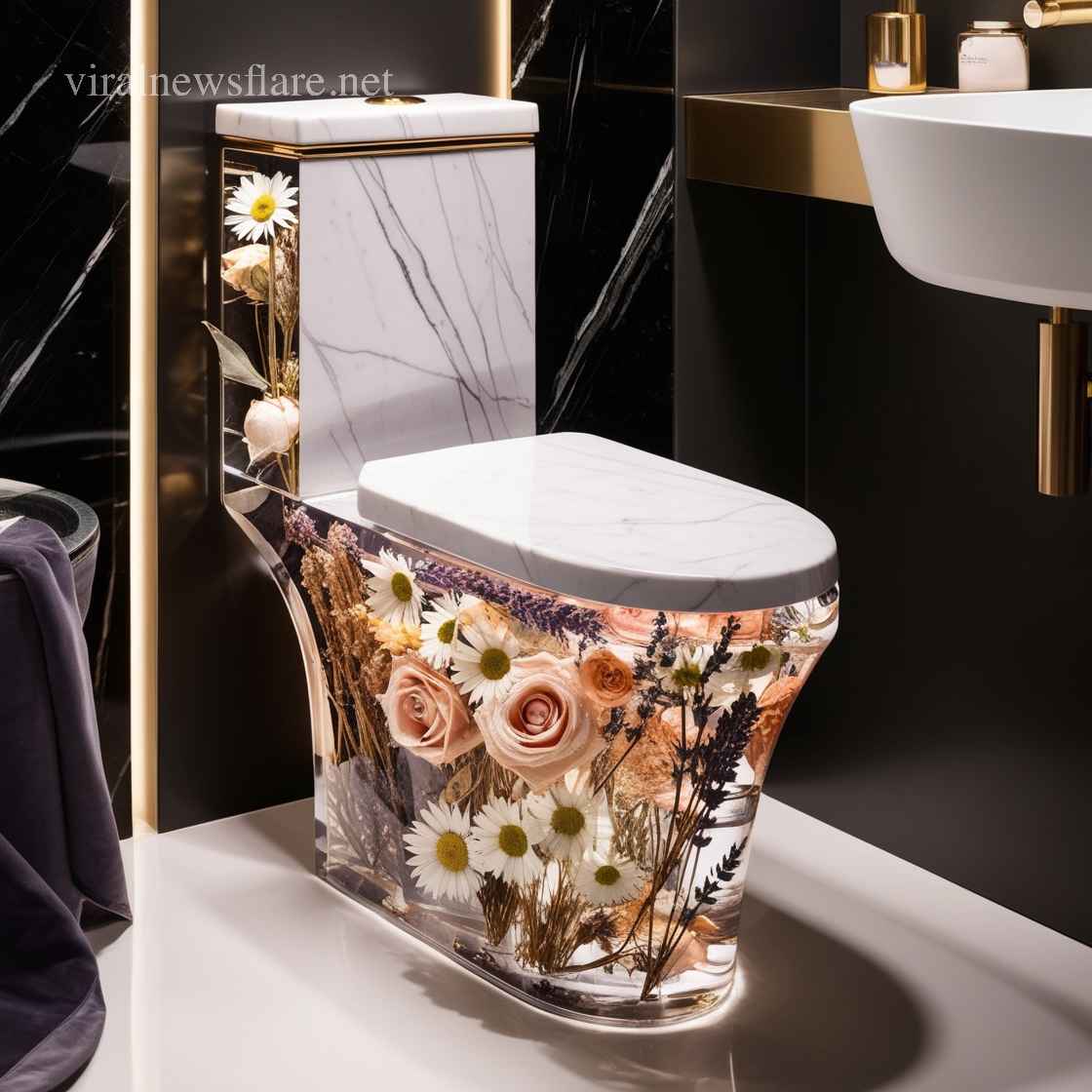 Epoxy Flower Toilet