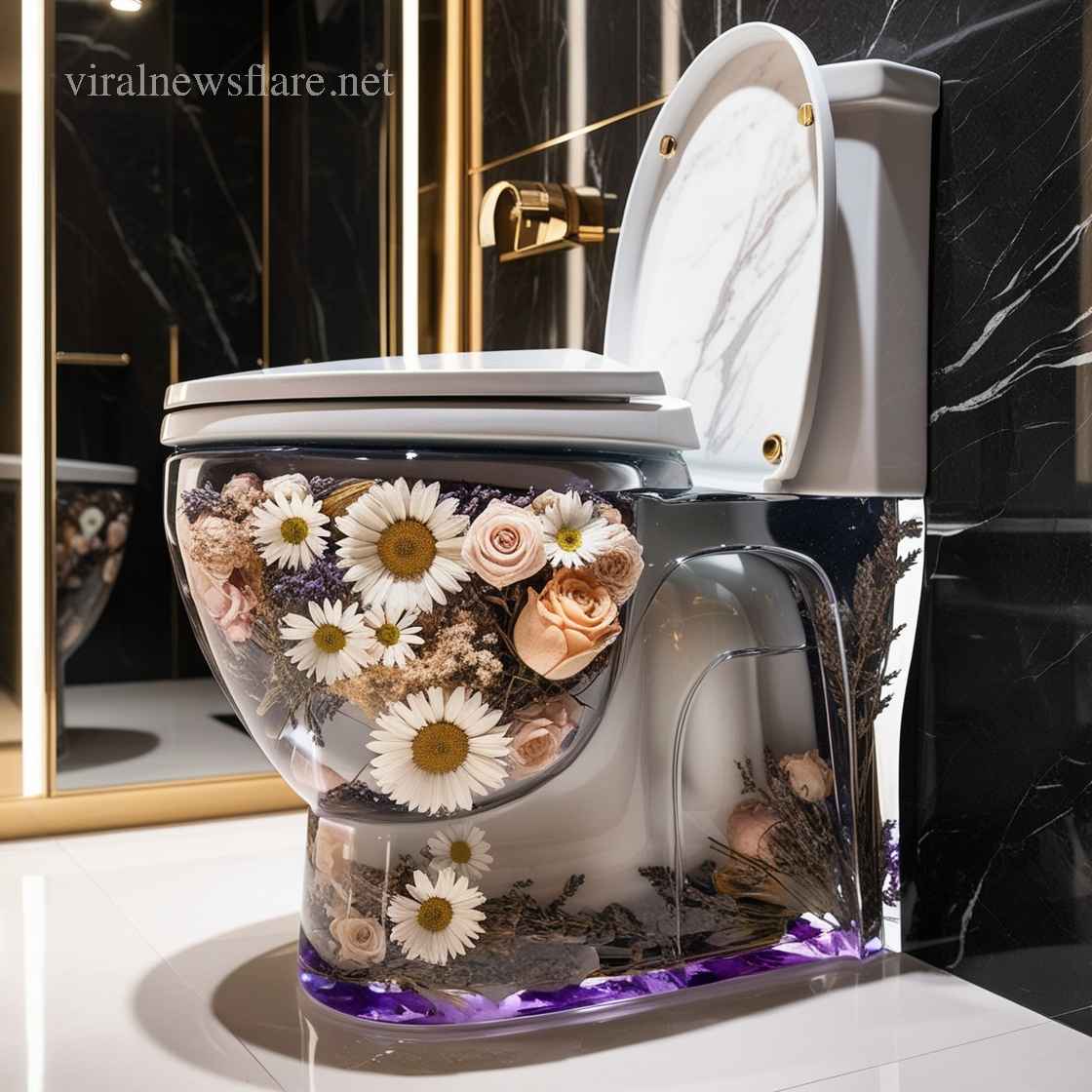 Epoxy Flower Toilet